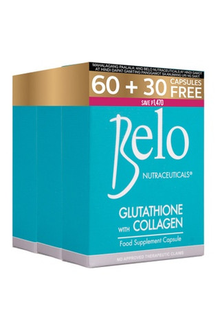 belo glutathione Belo Nutraceuticals Glutathione and Collagen Dietary Supplement - 60  Capsules + 30 Free - Total 90 Capsules!