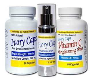esther glutathione review Ivory Caps Skin Beauty Enhancement Glutathione & Vitamin C Set & Beauty  Fairness Cream For Skin Whitening (System 1)