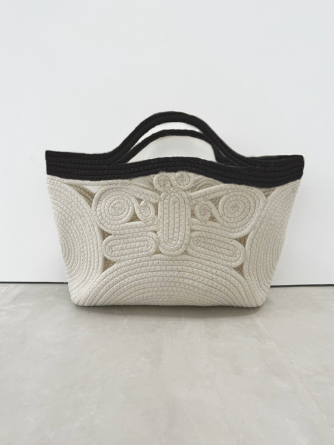 Anya Swirl Weave Large Basket | Monochrome