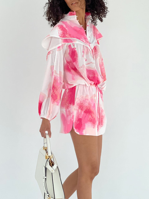 Carmine Printed Shorts | Fiji Pink Mix