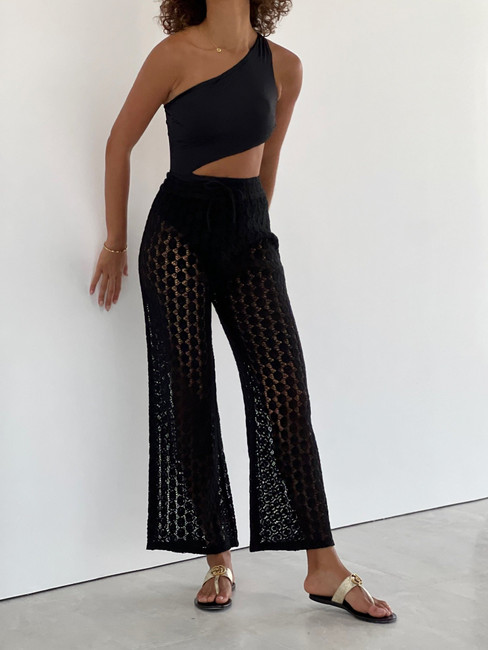 Nammos Cotton Lace Trousers | Caviar Black