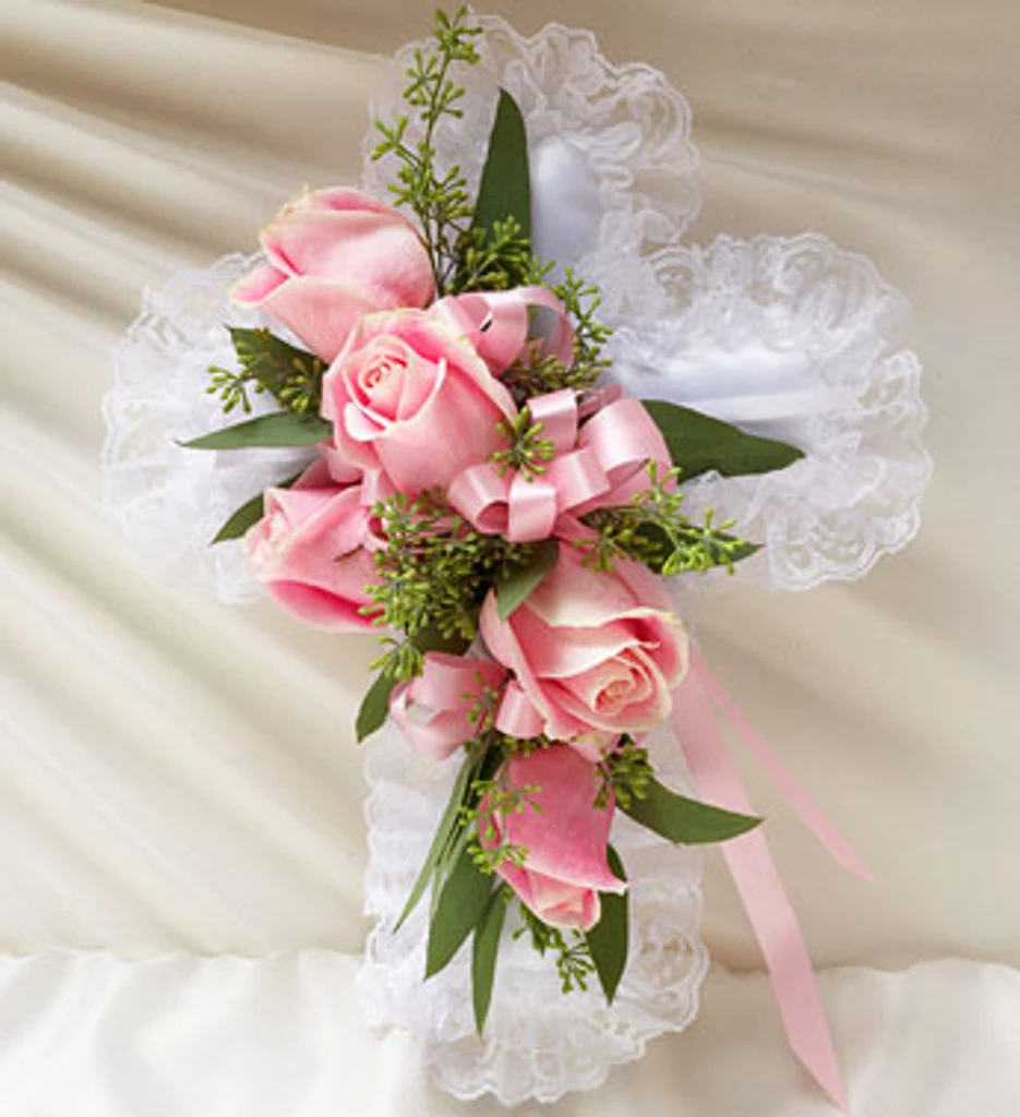 Custom funeral pillow arrangement for memorial and celebration of life services in Gilbertsville, PA