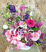 Ceremony floral arrangement for arbor or altar