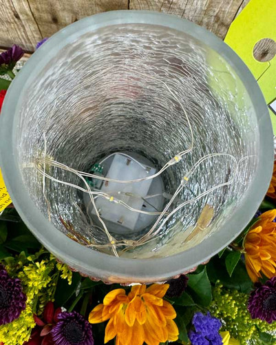Fall Crackle Glass Arrangement