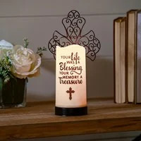 Memorial Candle with Flowers