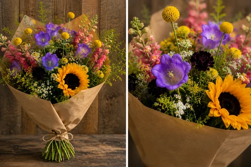 The Premium Meadow Bouquet- Loose stems Wrapped- NO VASE
