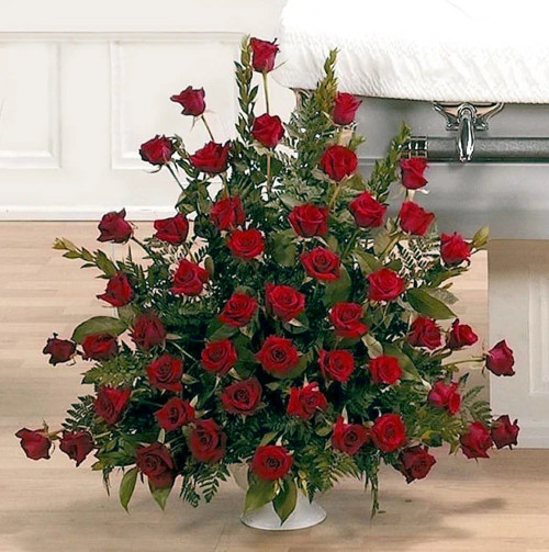 Pedestal Arrangement Roses Arranged
