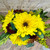 All mum wristlet corsage close up showing textured blooms