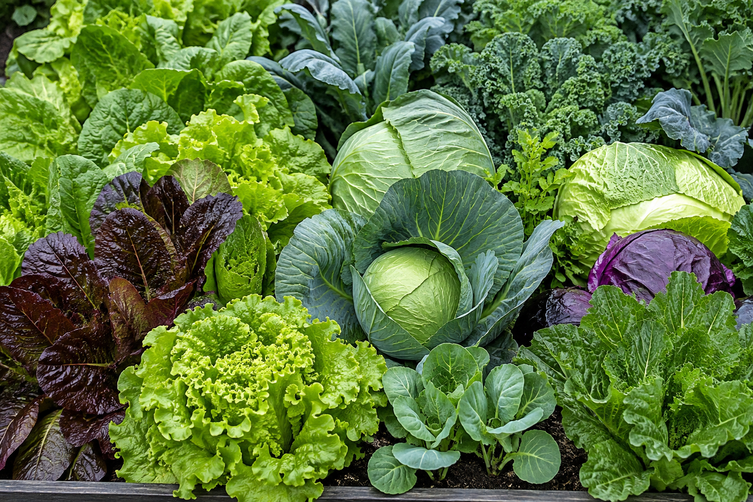 Cold crop vegetable plants including lettuce cabbage and leafy greens