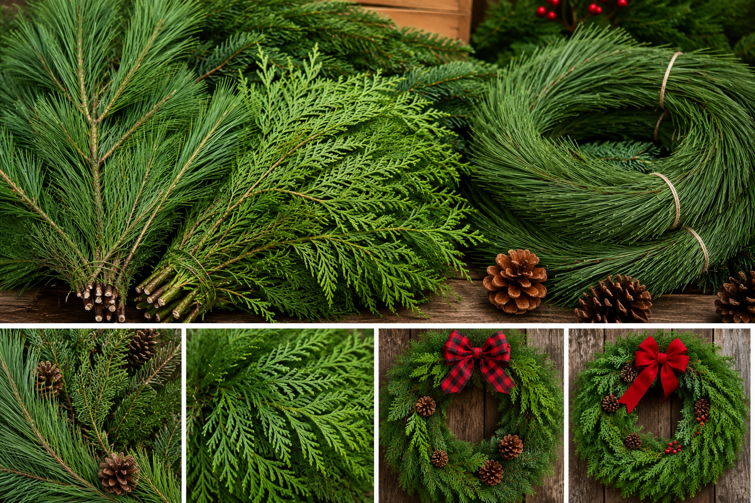 Fresh-cut Christmas evergreens