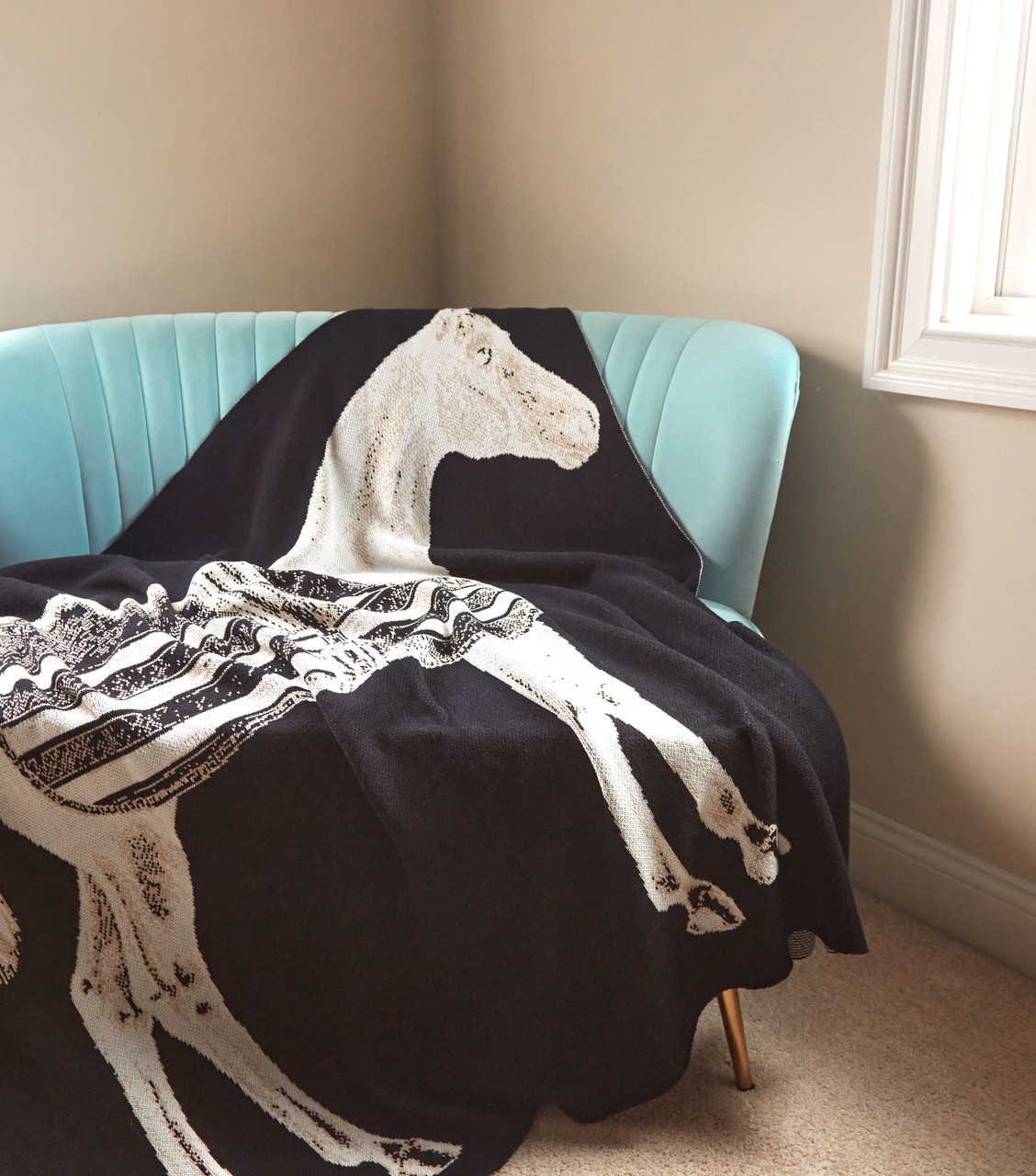 Thoroughbred Eco Throw – Nero | Recycled Cotton Knit Blanket Made