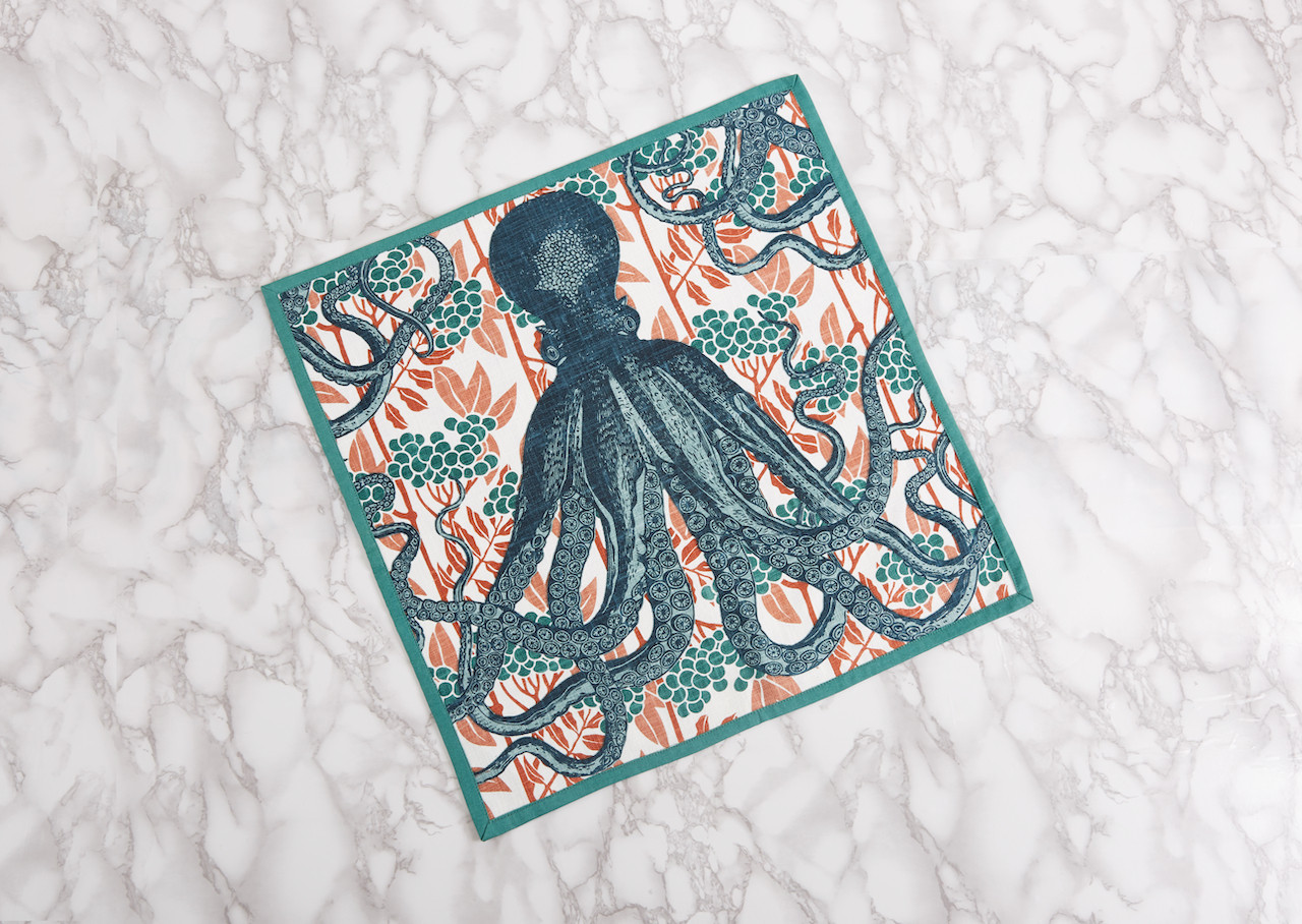 Thomas Paul Octopus Bloomsbury Dinner Napkin - Thumbnail 2