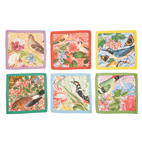 FLORA & FAUNA COCKTAIL NAPKINS SET/6