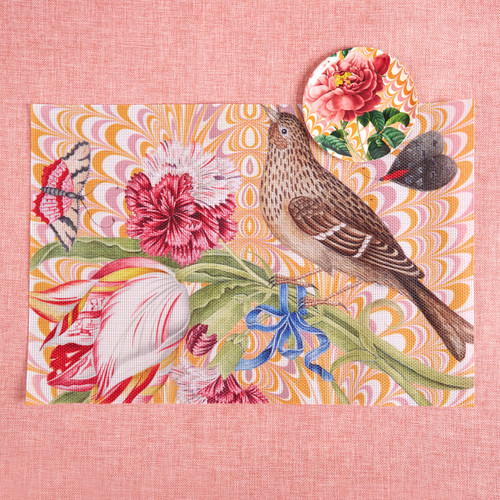 THOMAS PAUL FAUNA BIRD VALET TRAY/APPETIZER PLATE MARIGOLD