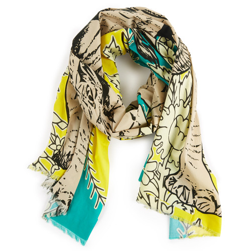 ELEPHANTS WALLPAPER VOILE SHAWL/PAREO