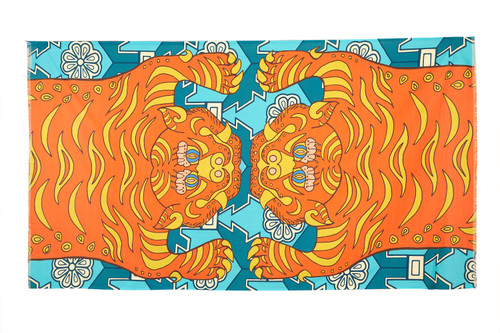 WILD TIGERS DITSY VOILE SHAWL — Featherlight Cotton Voile Shawl, Breathable, Soft, Layerable by Thomaspaul