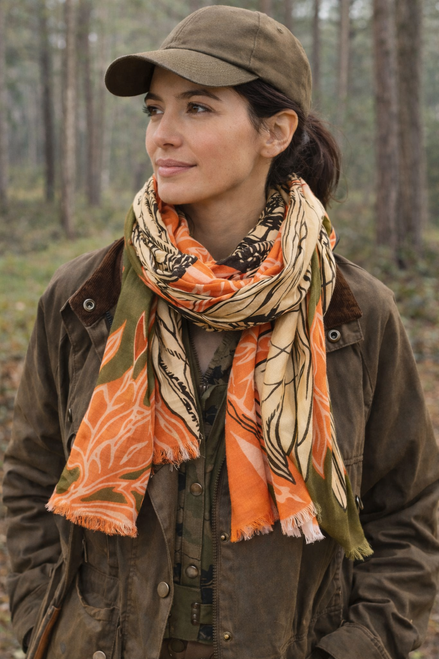 OWL DITSY FLORAL VOILE SHAWL — Featherlight Cotton Voile Shawl, Breathable, Soft, Layerable by Thomaspaul