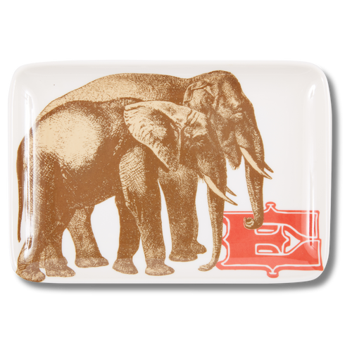 Alphabet Elephant Melamine Valet Tray