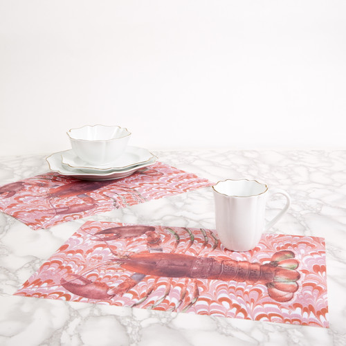 Thomaspaul Palm Beach Lobster Woven Vinyl Placemats – Set of 4