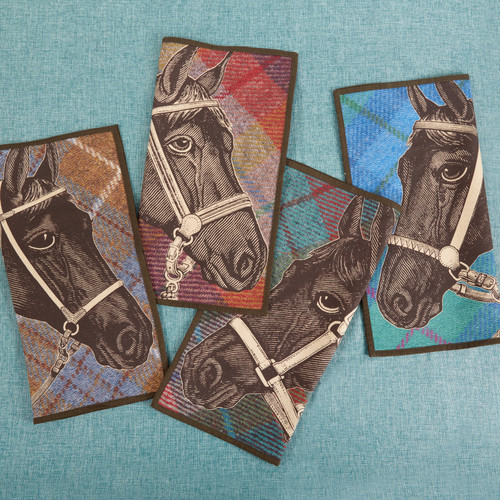 Equus Tweed Cotton Dinner Napkins Set of 4 – Equestrian Print 20"x20"