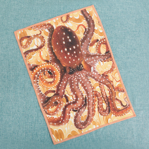 Palm Beach Octopus Cotton Tea Towel – Coastal Print 20"x28"