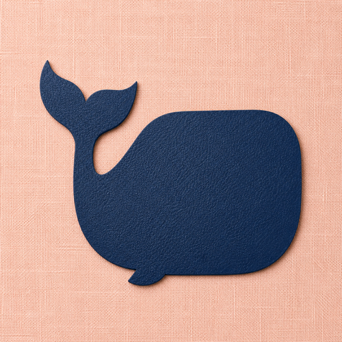 Moby Whale Vinyl Coasters Set of 4 | Coastal Table Decor
