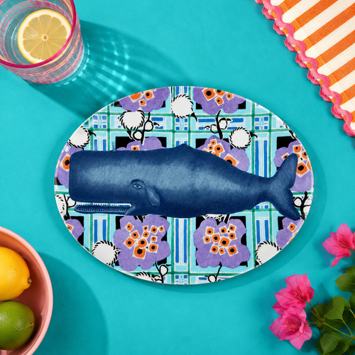 Côte de la Mer Whale Melamine Oval Platter