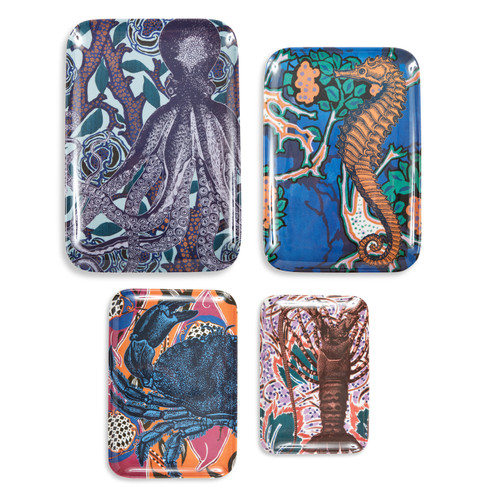Côte de la Mer Melamine Serving Tray Set of 4