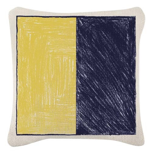 Anchor/Flag Grain Sack Sketch Pillow 18x18 - Red