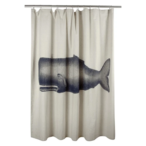 Moby Shower Curtain in Ink – Hand-Screened 100% Cotton by thomaspaul