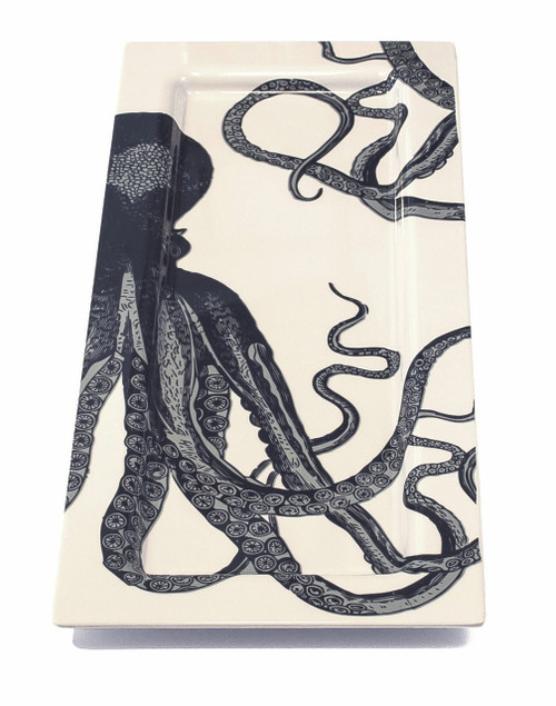 Scrimshaw Octopus Oversized Melamine Serving Tray