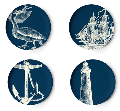 Scrimshaw Dinner Plates Set of Four