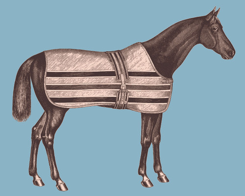 HORSE LIGHT BLUE ART PRINT