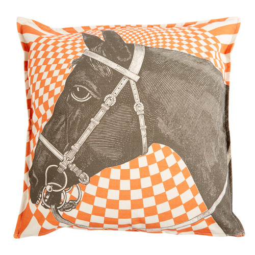 EQUUS OPTIC PILLOW ORANGE 22"X22"