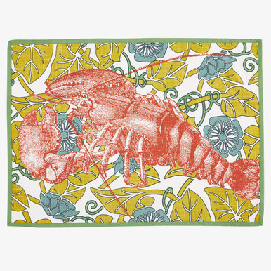 Lobster Bloomsbury Tea Towel - Hand Silk Screened Cotton Kitchen Towel