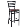 Gladiator Black Ladder Back Metal Bar Stool with Choice of 7 Types of Seats
