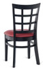 Commercial Black Wood Window Pane Restaurant Chair (3 Vinyl Seat Options)