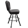 Gladiator 825 Modern Bucket Bar Stool on Large Black Rounded Frame with White Stitching in Black from East Coast Chair & Barstool - Side View