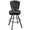 Gladiator 825 Modern Bucket Bar Stool on Large Black Rounded Frame with White Stitching in Black from East Coast Chair & Barstool - Front View