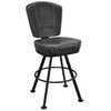 Gladiator 825 Modern Bucket Bar Stool on Large Black Rounded Frame with White Stitching and Choice of 4 Vinyl Colors East Coast Chair and Barstool