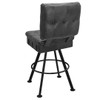 Gladiator 925 Tufted Bucket Bar Stool on Black Rounded Base in Distressed Graphite from East Coast Chair & Barstool - Back View