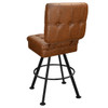 Gladiator 925 Tufted Bucket Bar Stool on Black Rounded Base in Bourbon from East Coast Chair & Barstool - Back View
