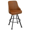 Gladiator 950 Tufted Back Bucket Bar Stool on Black Rounded Base with Choice of 3 Vinyls East Coast Chair and Barstool