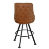 Gladiator 950 Tufted Back Bucket Bar Stool on Black Rounded Base in Bourbon from East Coast Chair & Barstool - Back View 2