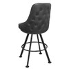 Gladiator 950 Tufted Back Bucket Bar Stool on Black Rounded Base in Distressed Graphite from East Coast Chair & Barstool - Back View