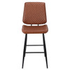 Mack Collection Quilted Black Frame Bar Stool with Rye Vinyl from East Coast Chair & Barstool - Front View