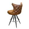 Gladiator 2150 Tufted Back Bucket Bar Stool in Bourbon Brown on Vintage Base from East Coast Chair & Barstool - Back View