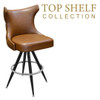  Gladiator 2150 Tufted Back Bucket Bar Stool in Bourbon Brown on Vintage Base from East Coast Chair & Barstool - Top Shelf Collection