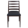 Steelgrain Ladderback Dining Chair with Walnut Wood Grain Frame and Black Vinyl Seat - Front View
