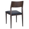 Steelgrain Panel Back Dining Chair with Walnut Wood Grain Frame and Black Vinyl Seat - Back View